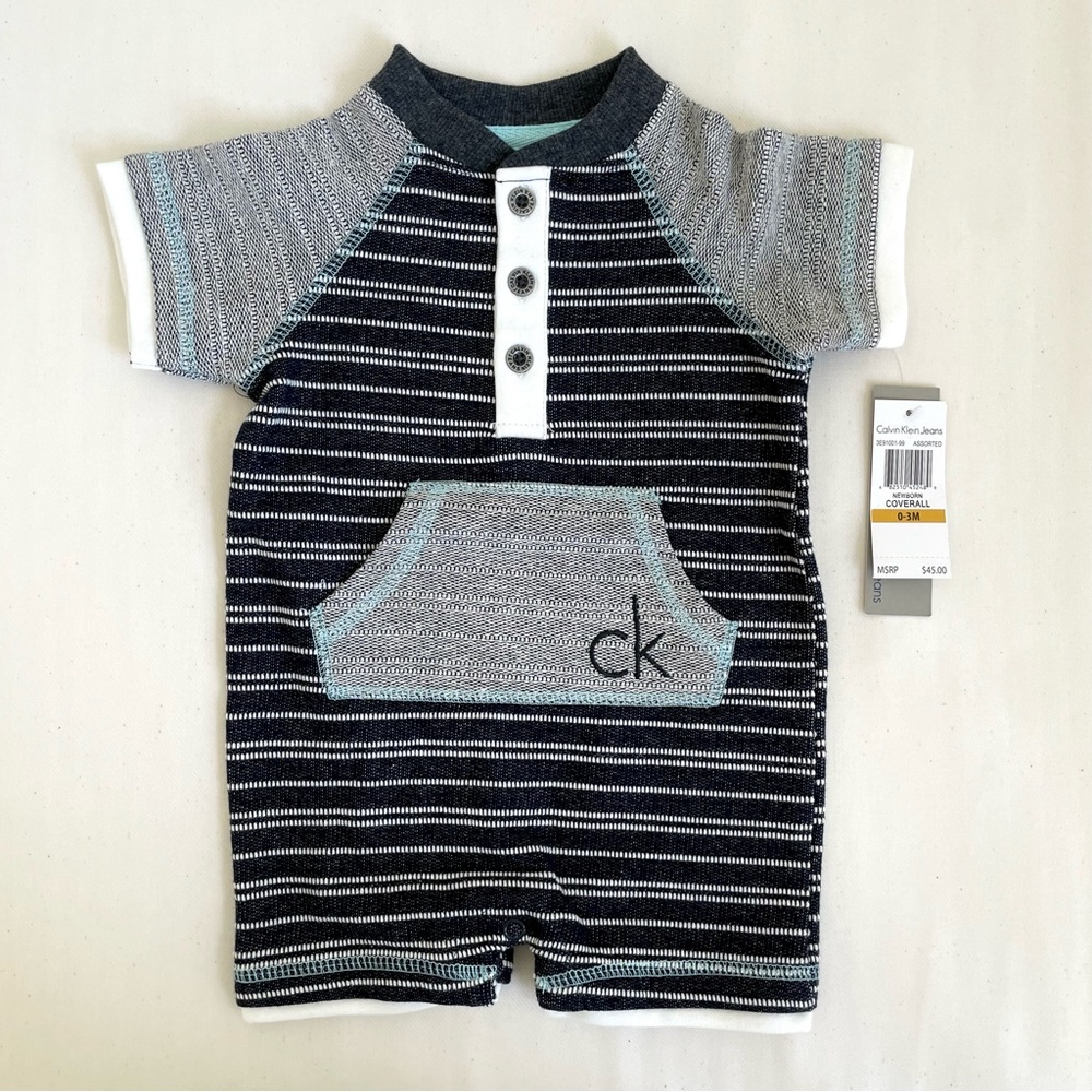 Calvin Klein Infant Boy Onesie Romper, 0-3 mos, NWT